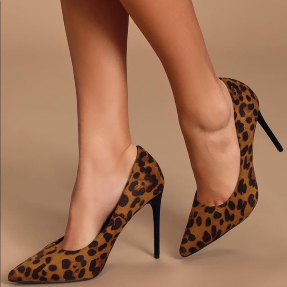 Lulus Verra Leopard Suede Pumps shoes